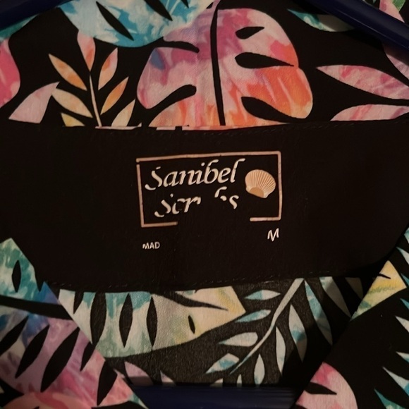 Sanibel Scrubs Tropical Pattern Scrub Top - Picture 3 of 3